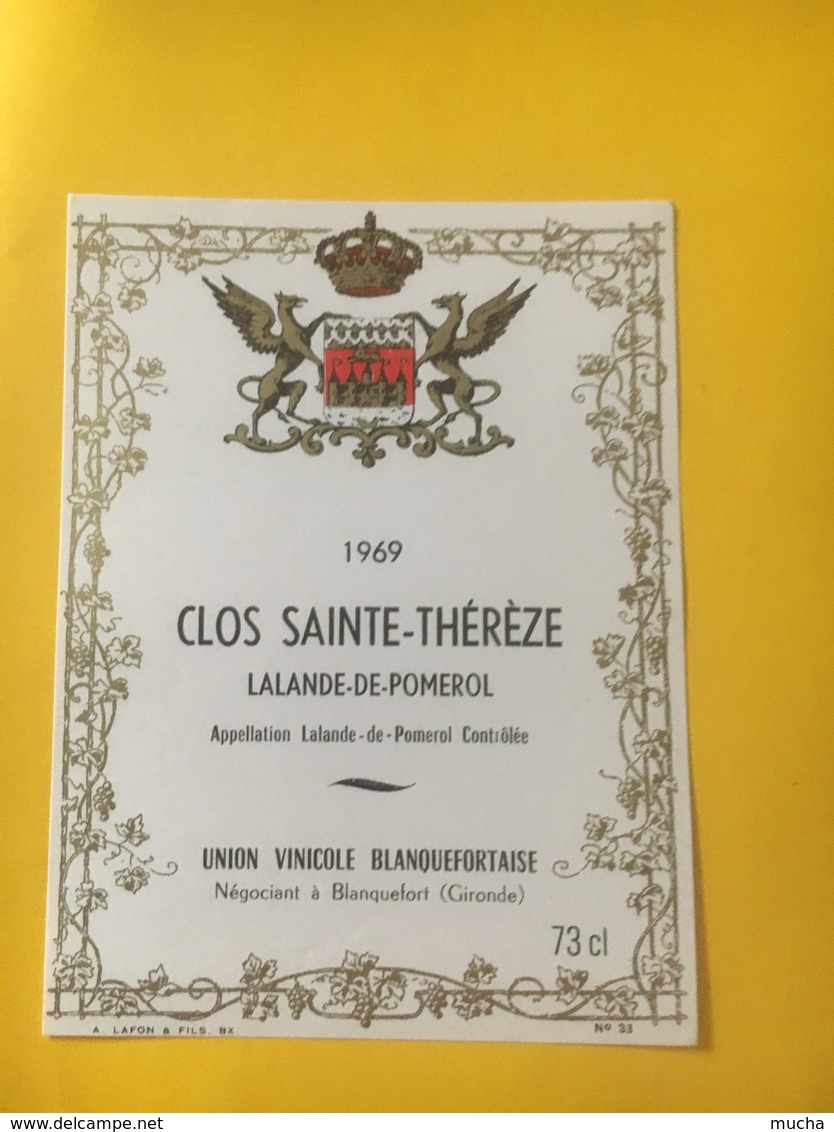 8227 - Clos Sainte-Thérèze  1969 Lalande-de-Pomerol - Bordeaux