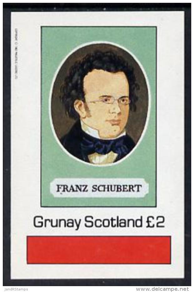 4426 (music) Grunay 1982 Composers (Schubert) Imperf Deluxe Sheet (2 Value) Unmounted Mint - Musique