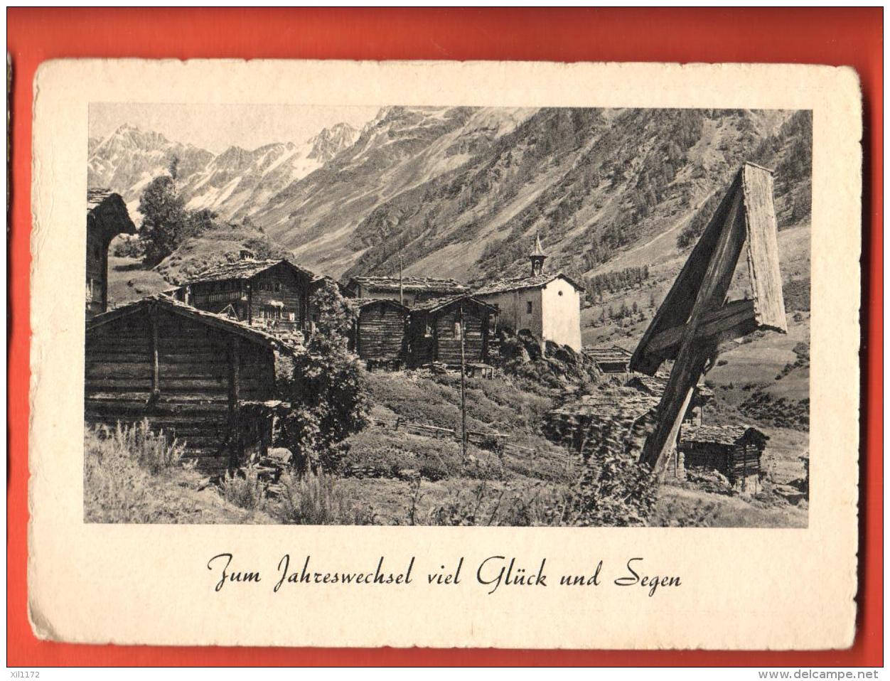 DA01-04 Elsten  Im Lötschental Zum Jahreswechsel Viel Glück Und Segen.  Gelaufen In 1937 Gross Format - Saint-Luc