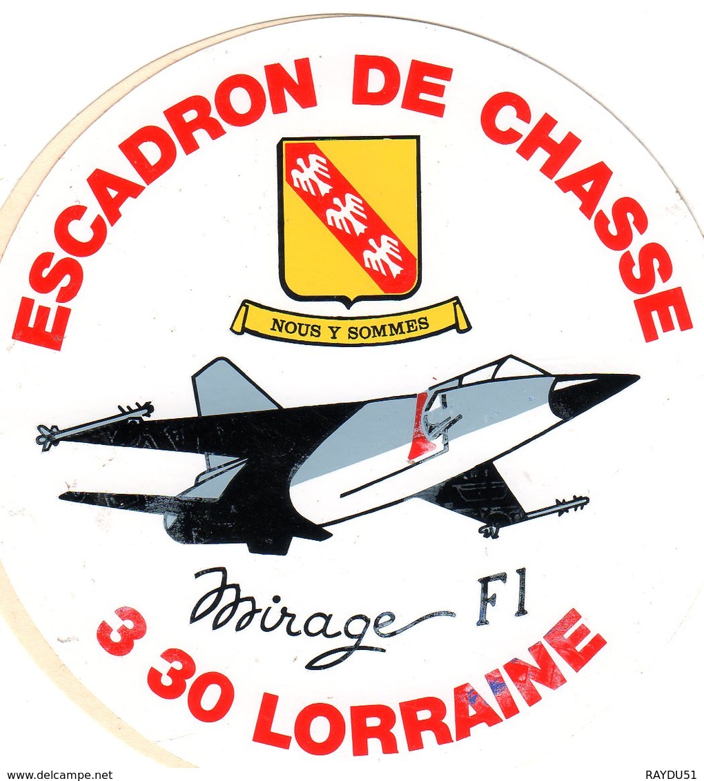 3/30 LORRAINE -  ESCADRON DE CHASSE - Autocollant - Aviation