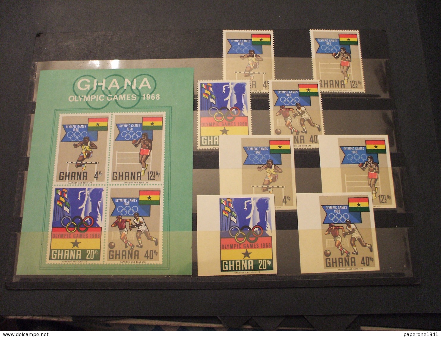 GHANA - 1969 GIOCHI OLIMPICI 4 VALORI + 4 VALORI  ND + BF - NUOVI(++) - Ghana (1957-...)