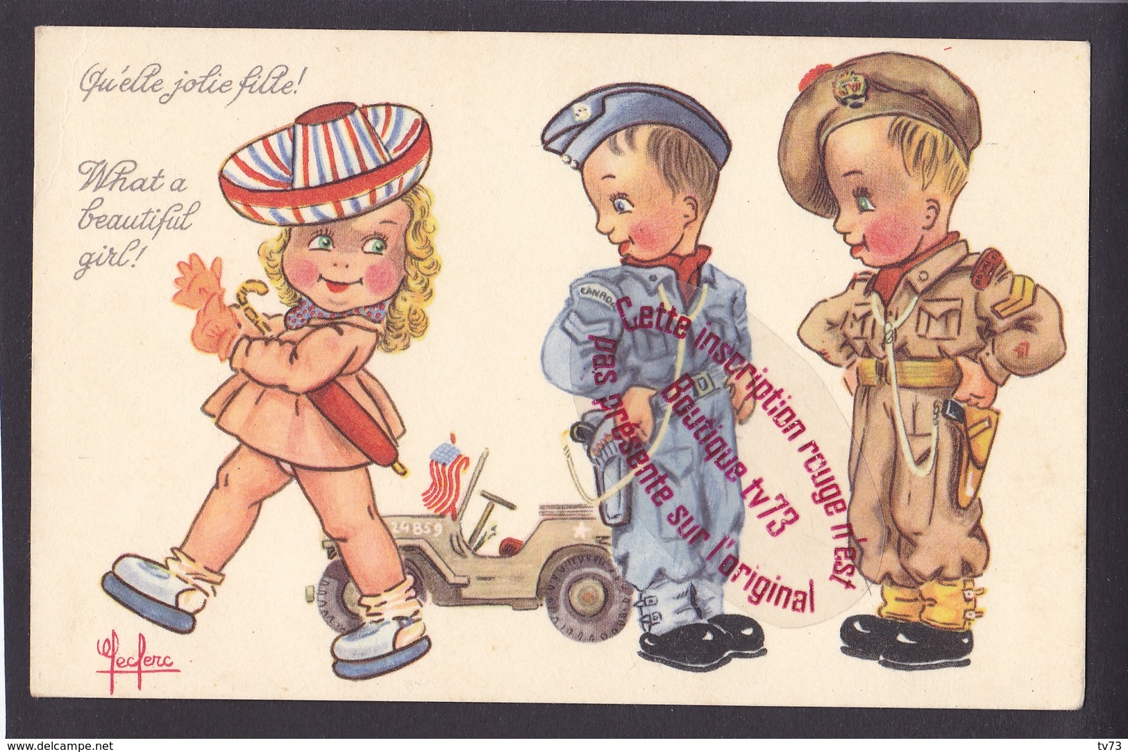 P368 - Quelle Jolie Fille Leclerc - Illustrateur Humour Enfants Militaire Militaires - Leclerc