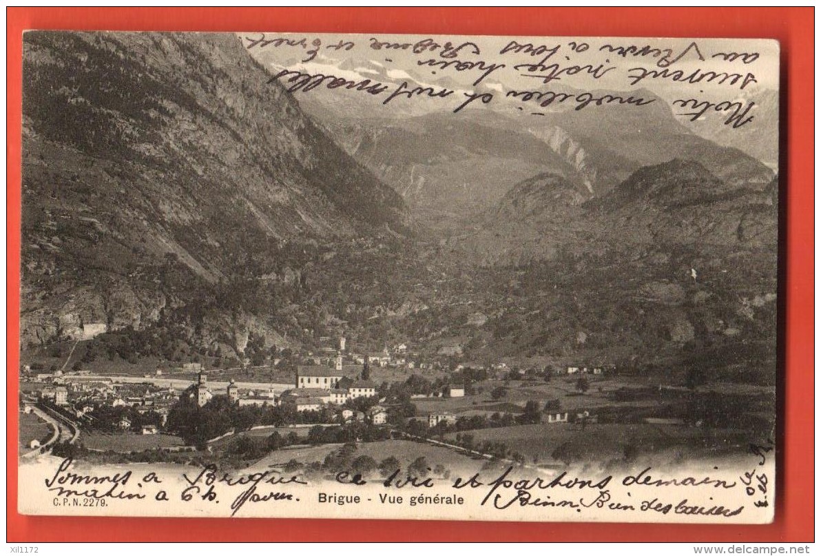 DA01-32 Brig Brigue Vue Générale.  Pionier. Gelaufen In 1905  CPN 2279 - Brigue-Glis 