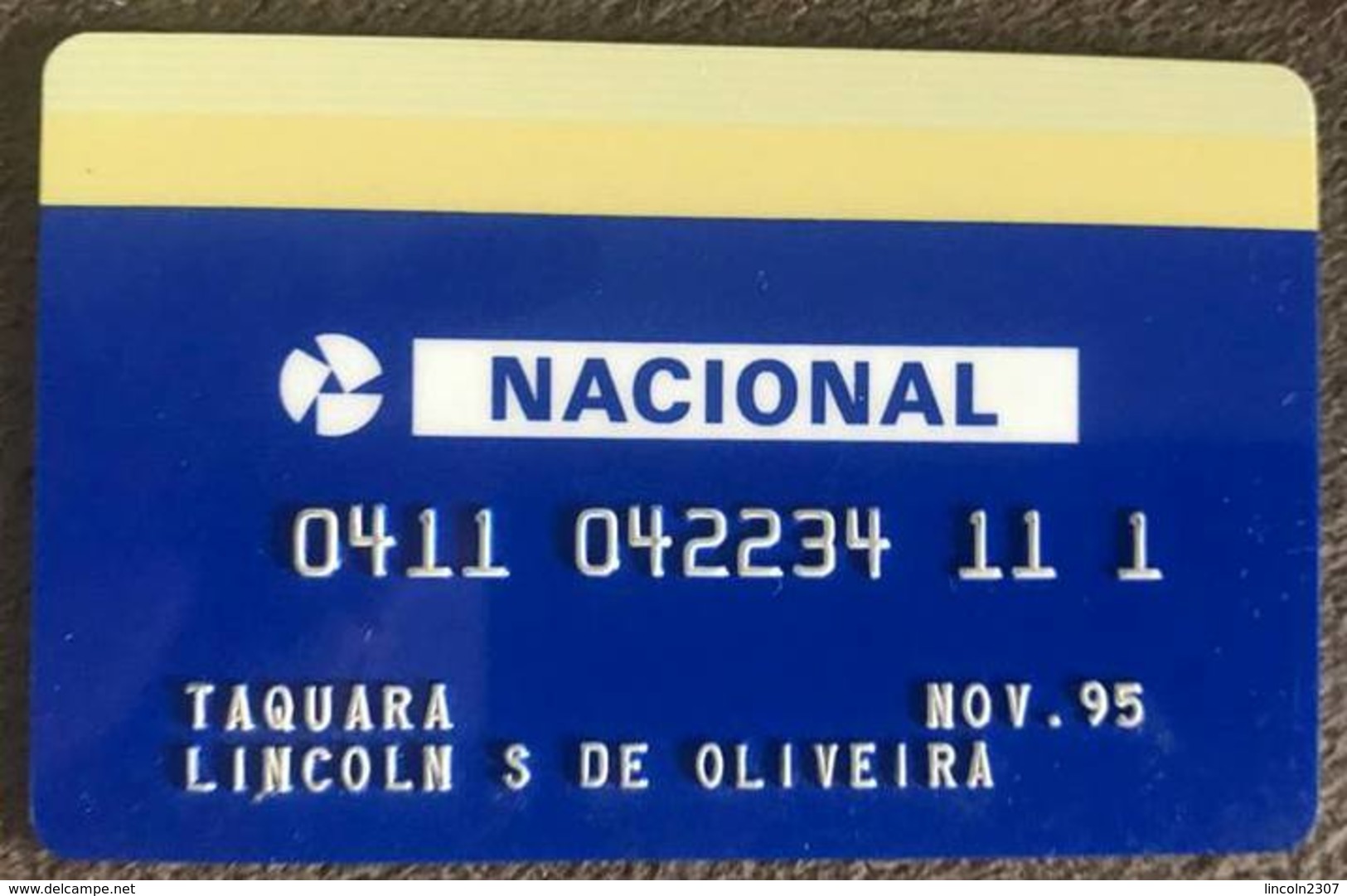 LSJP BRAZIL BANK CARD NACIONAL 1995 THIS BANK DOES NOT EXIST MORE - Cartes De Crédit (expiration Min. 10 Ans)