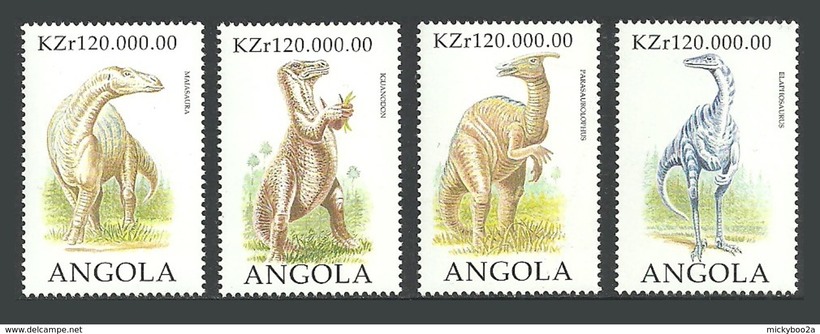 ANGOLA 1998 DINOSAURS PREHISTORIC ANIMALS 4 VALUES & 2 M/SHEETS MNH - Angola