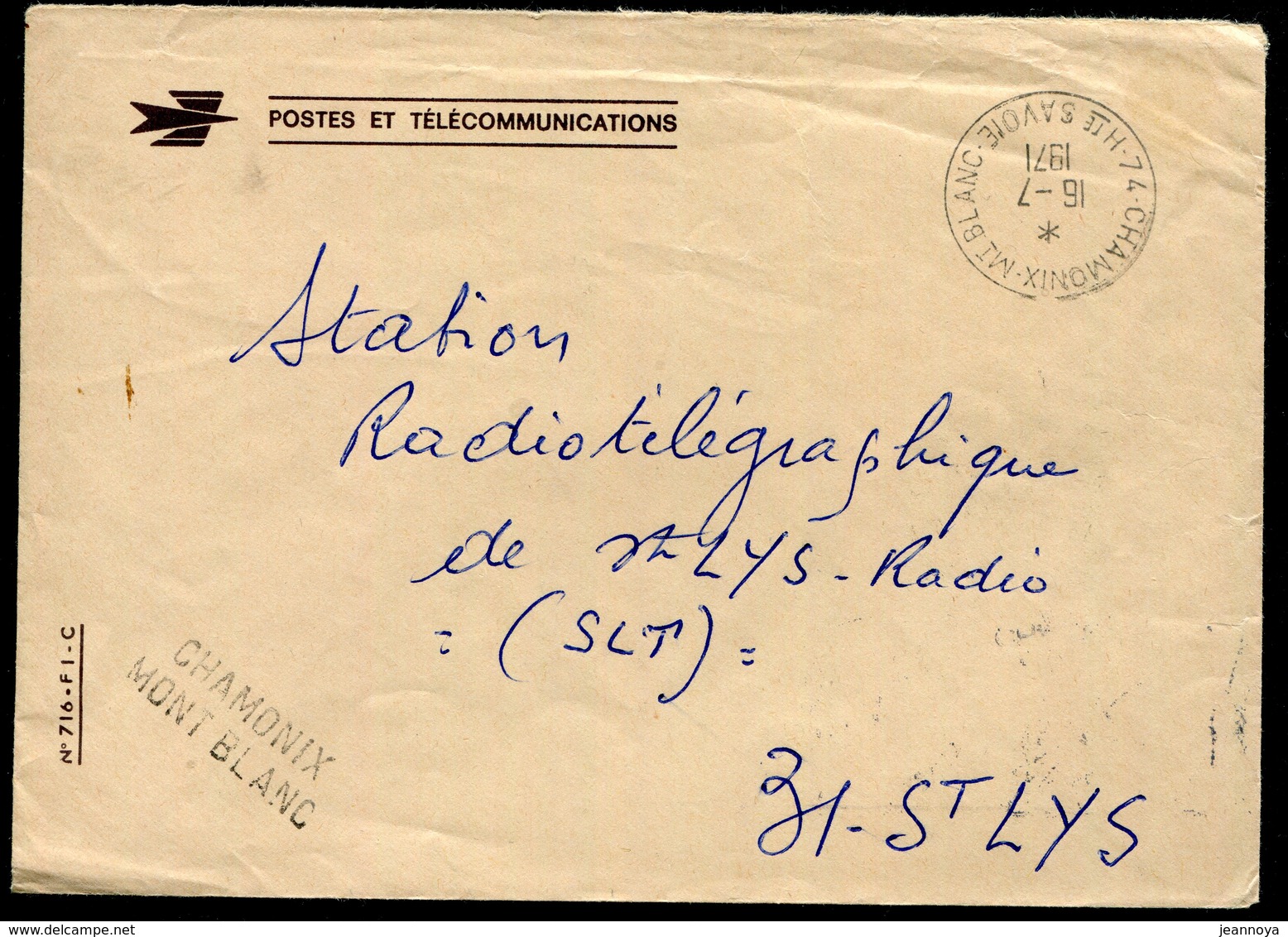 FRANCE - LETTRE DES PTT DE CHAMONIX LE 16/7/1971 POUR ST. LYS RADIO HAUTE GARONNE - TB - Radiodifusión