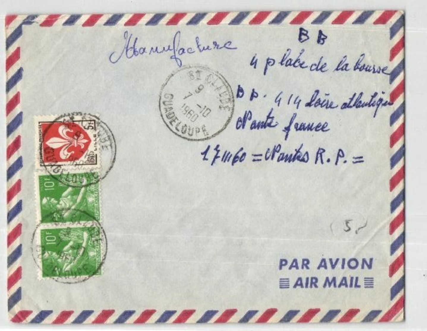 Guadeloupe - Luftpost Aus St. Claude 1960 (611503) - Other & Unclassified