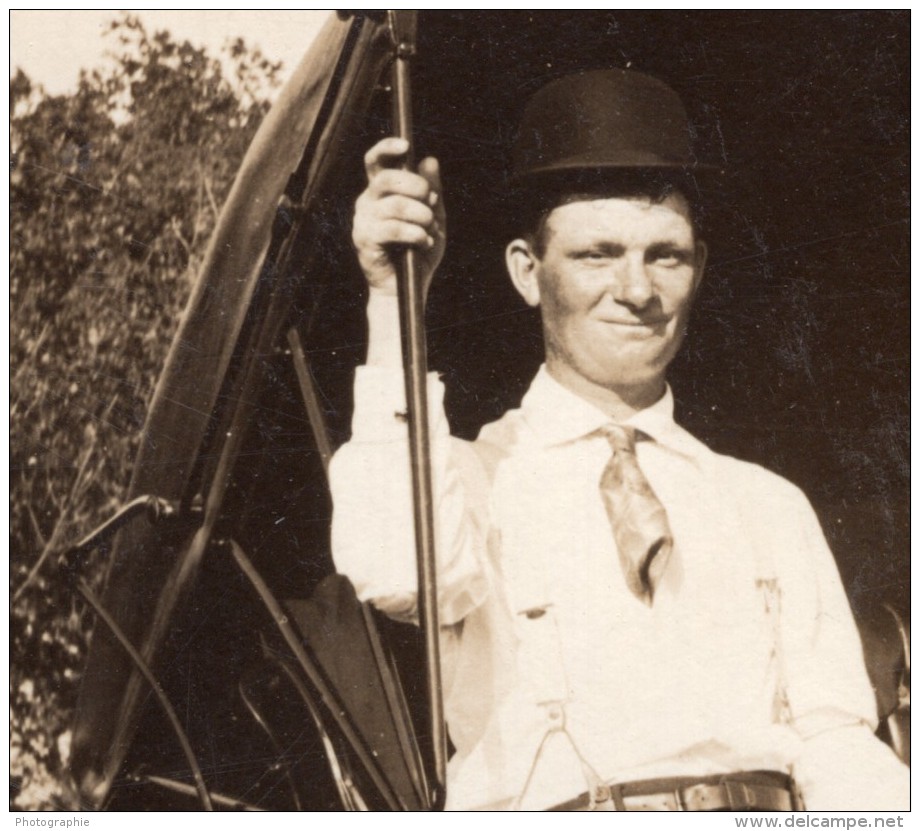 USA Nebraska? August Hartkopf Et Son Cheval Ancienne Carte Photo 1910 - Autres & Non Classés