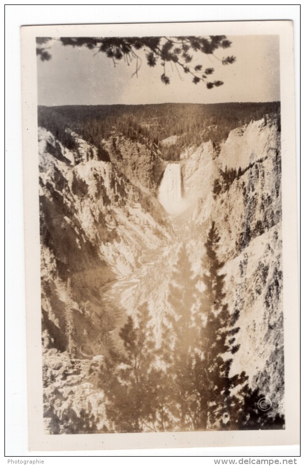 USA Wyoming Yellowstone Falls Cascades Ancienne Carte Photo Haynes 1940 ? - Yellowstone