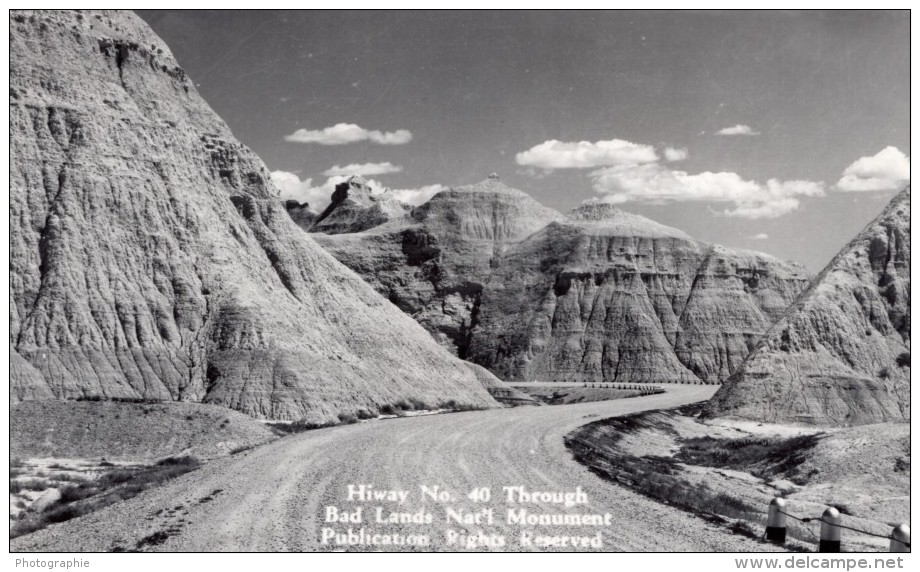 South Dakota Badlands National Park Highway 40 Carte Photo Canedy's Camera Shop 1940 - Autres & Non Classés