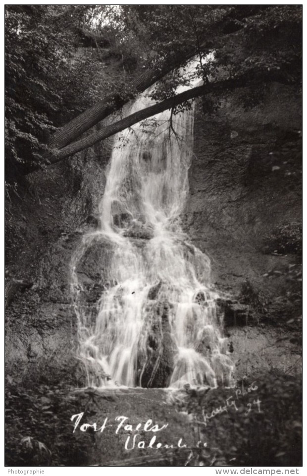 Nebraska Valentine Fort Falls Cascade Ancienne Carte Photo 1940 - Autres & Non Classés