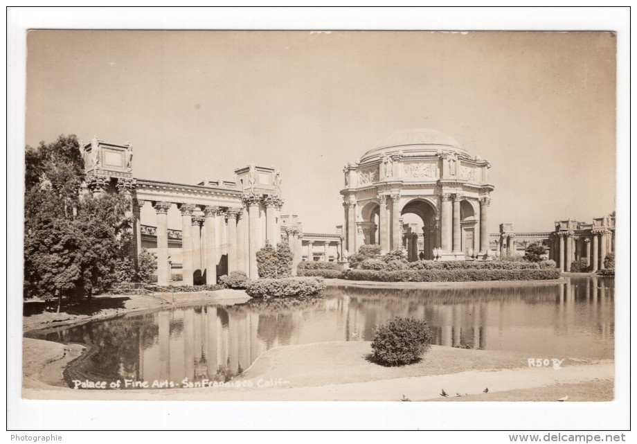 San Francisco Palais Des Beaux Arts Architecture Ancienne Carte Photo 1940 - San Francisco