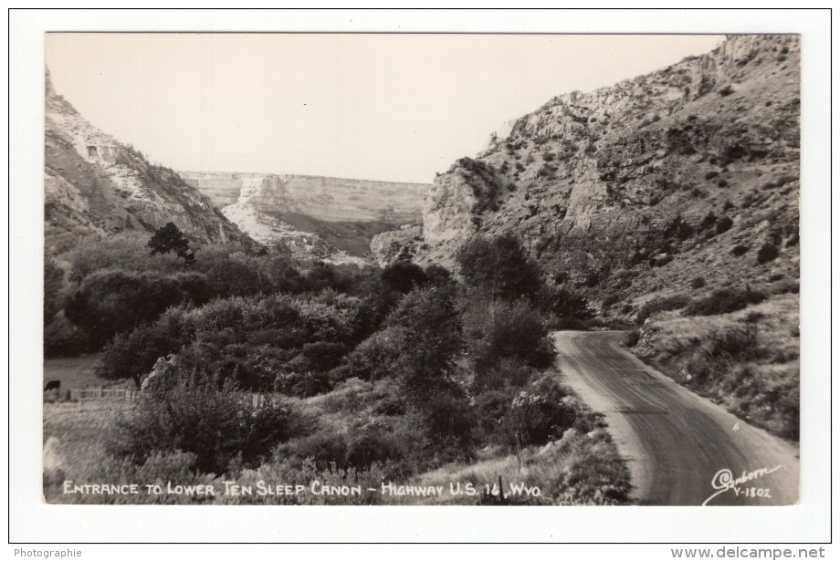 Wyoming Ten Sleep Canyon Route De Montagne Ancienne Carte Photo Sanborn 1940 - Autres & Non Classés