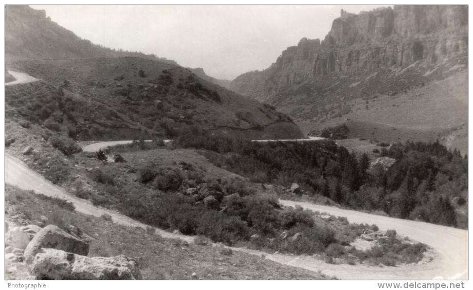 Wyoming Ten Sleep Canyon Horseshoe Curves Route De Montagne Ancienne Carte Photo Sanborn 1940 - Autres & Non Classés