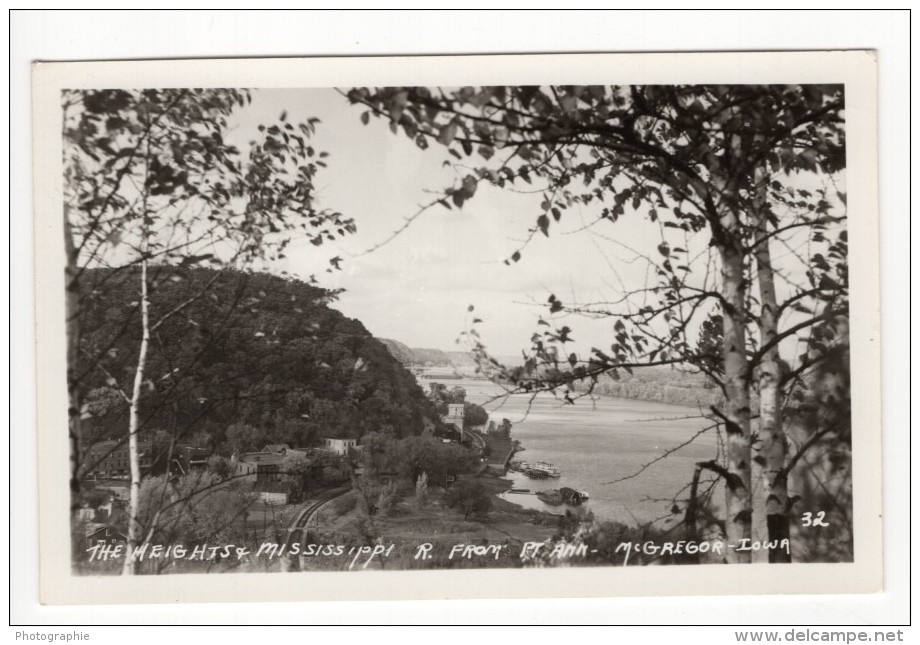 Iowa McGregor Mississippi River Point Ann Riviere Ancienne Carte Photo 1940 - Autres & Non Classés