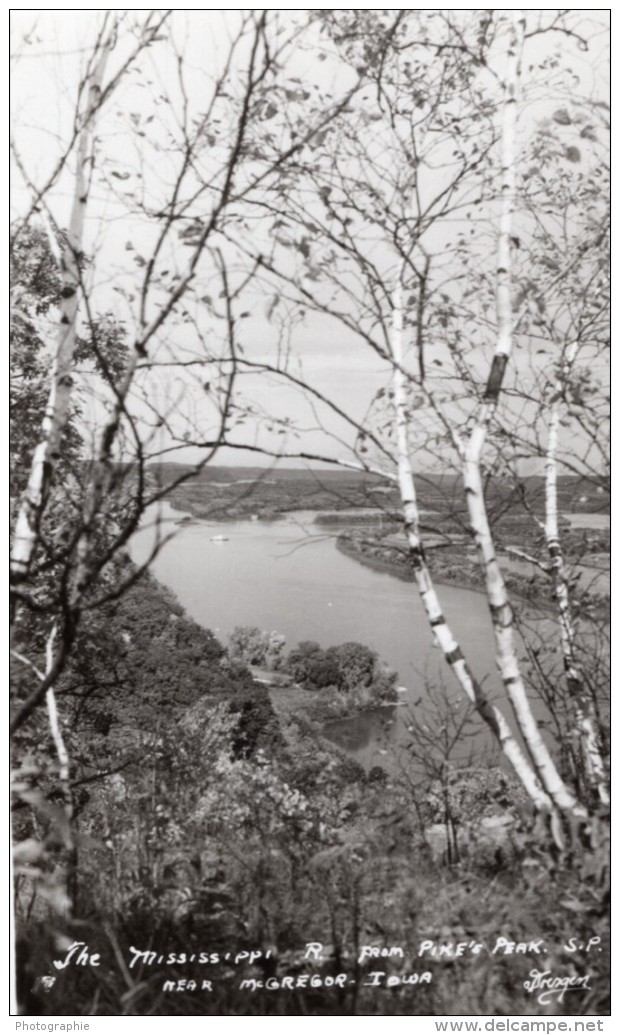 Iowa McGregor Pikes Peak State Park Riviere Arbres Ancienne Carte Photo 1940 - Other & Unclassified