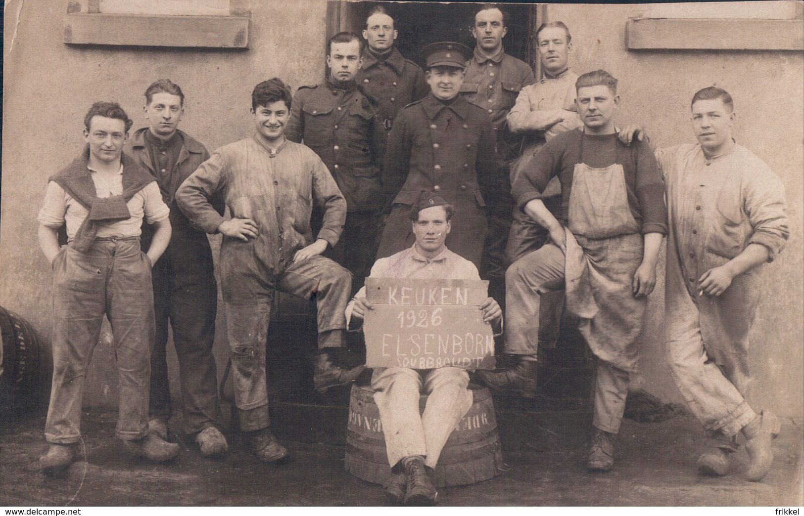 Fotokaart Carte Photo Fotokarte  Keuken 1926 Elsenborn Sourbroudt Soldaat Soldat Militair Militaire Camp Kamp - Elsenborn (Kamp)