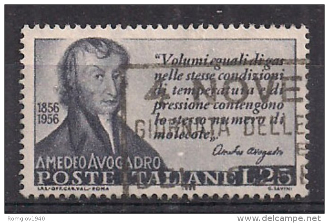 ITALIA 1956 AMEDEO AVOGADRO SASS. 802 USATO VF - 1946-60: Usati