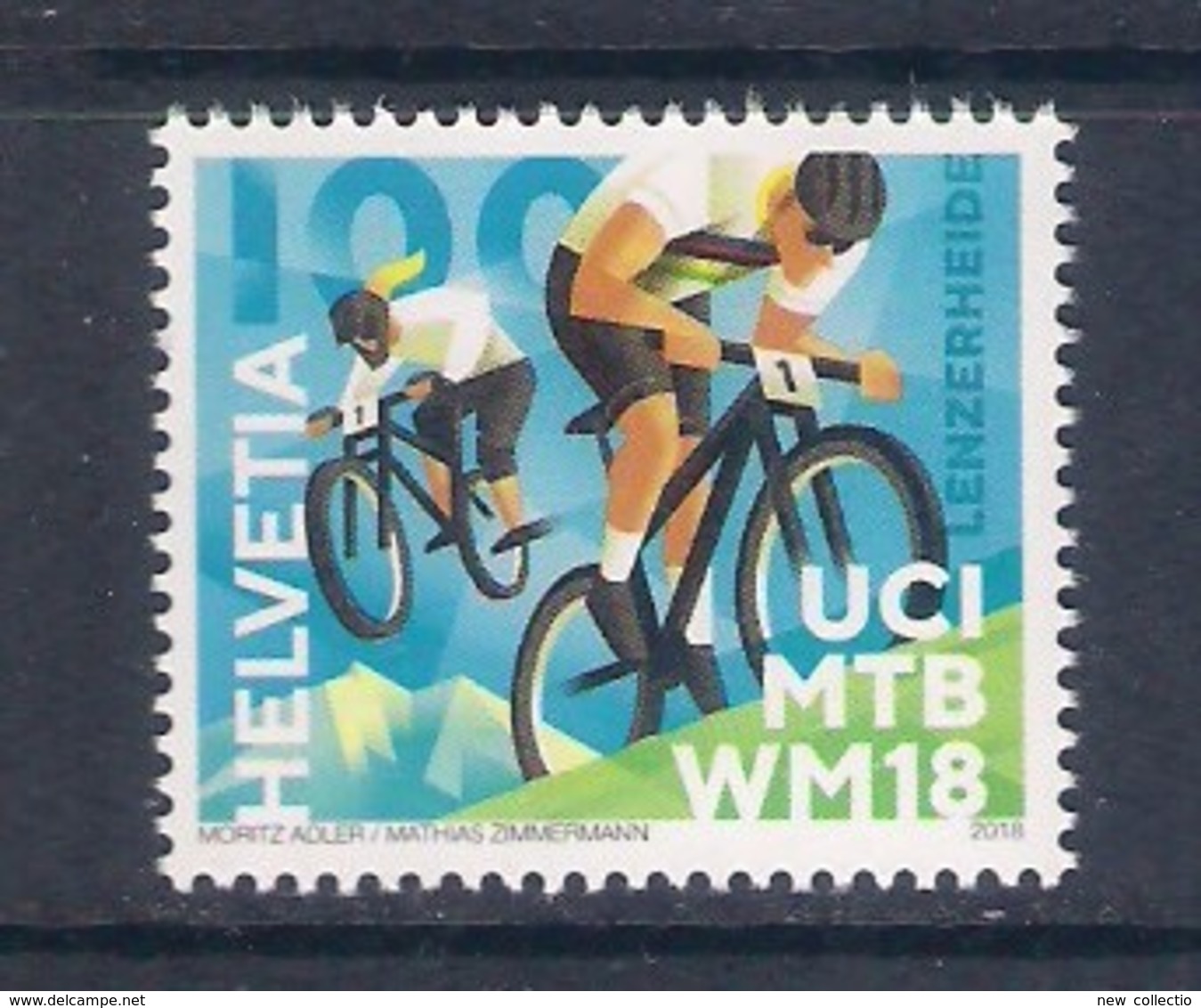 Svizzera • Switzerland (2018) UCI MTB World Championships 2018 - Single Stamp (MNH) As Scan - Mountain Bike