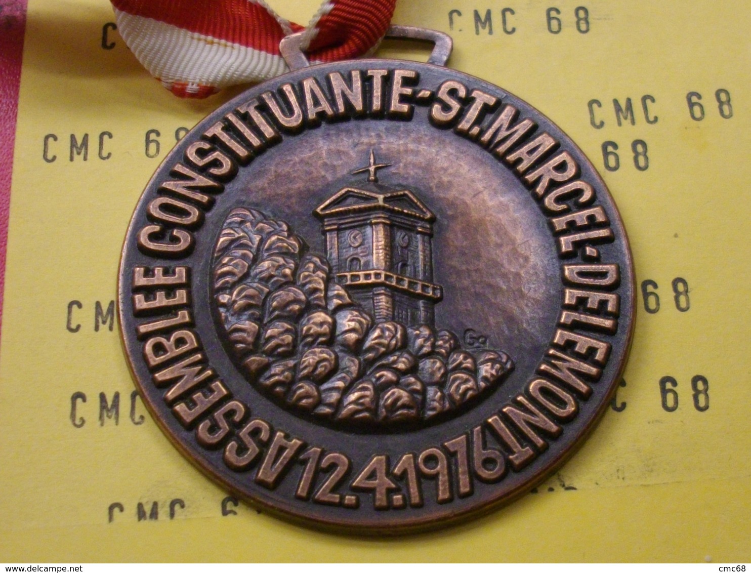 SUISSE Medaille   Assemblee Constituante-st. Marchel- Delemont 12.4.1976 Bronze  56mm 65 G - Other & Unclassified