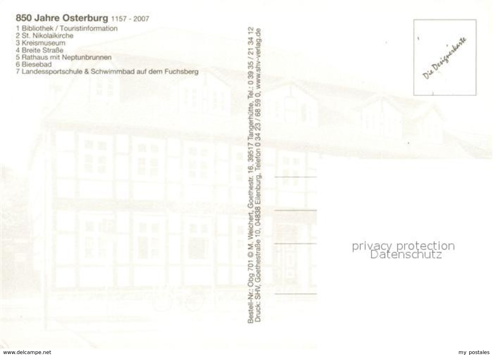 73228863 Osterburg_Altmark Bibliothek Nikolaikirche Kreismuseum Rathaus Neptunbr - Sonstige & Ohne Zuordnung