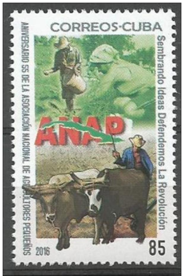 Cuba 2016 55th Anniversary Of ANAP (Small Farmers Organization, Cow) 1v MNH - Agricultura