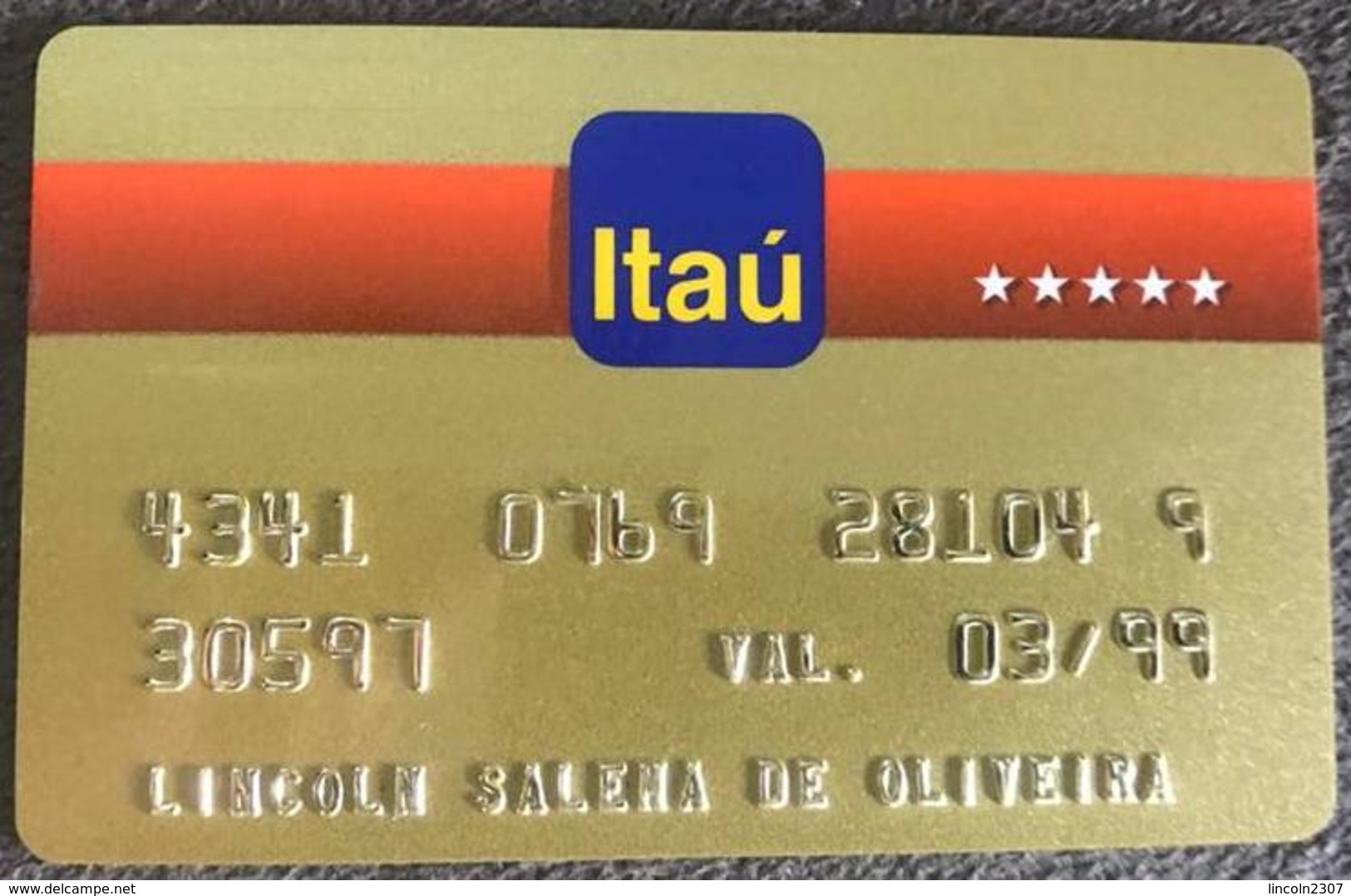 LSJP BRAZIL BANK CARD OF ITAU - 03/1999 - Cartes De Crédit (expiration Min. 10 Ans)