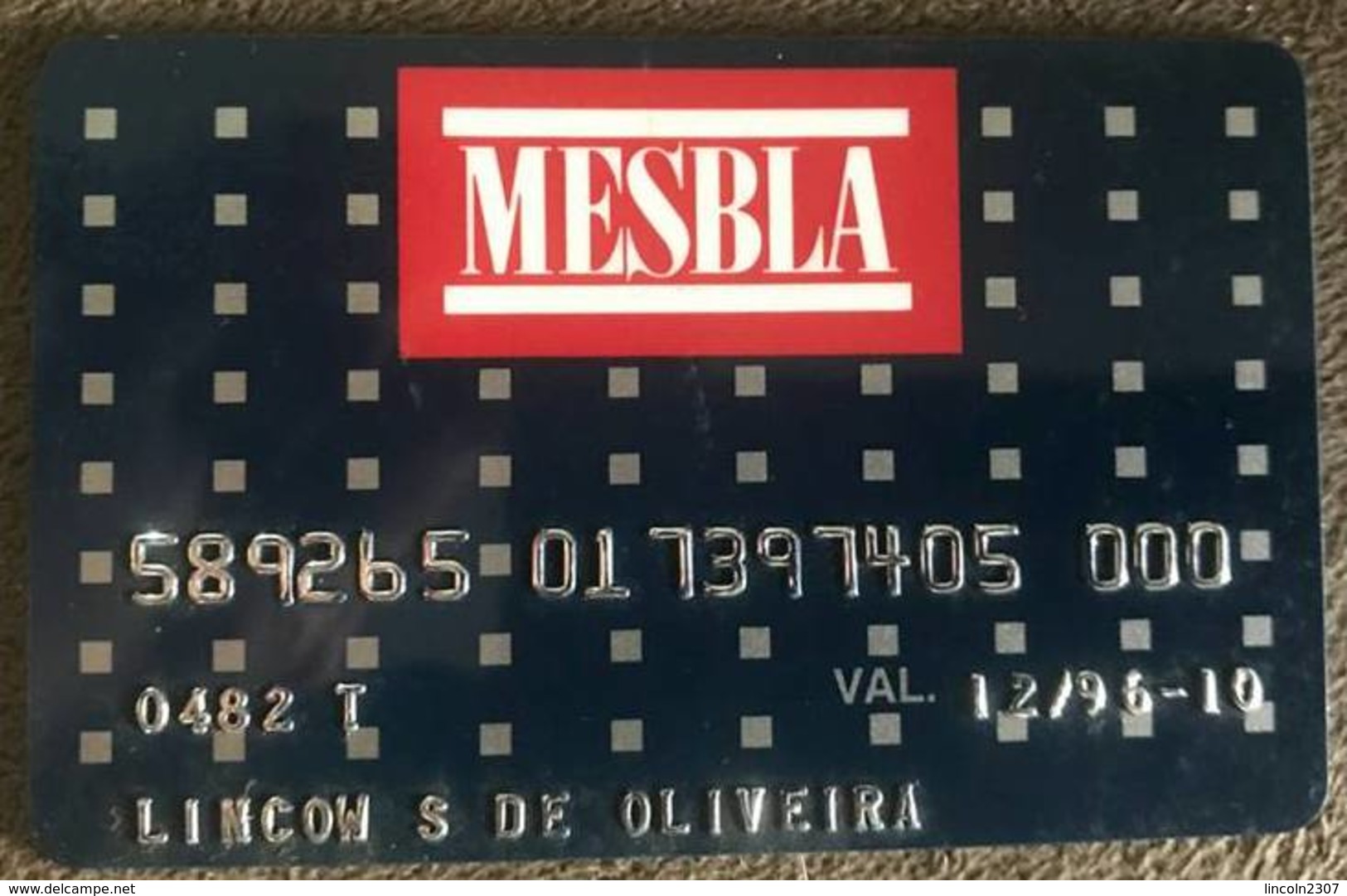 LSJP BRAZIL MESBLA STORE CARD - 12/1996 - THIS STORE DOES NOT EXIST MORE - Credit Cards (Exp. Date Min. 10 Years)