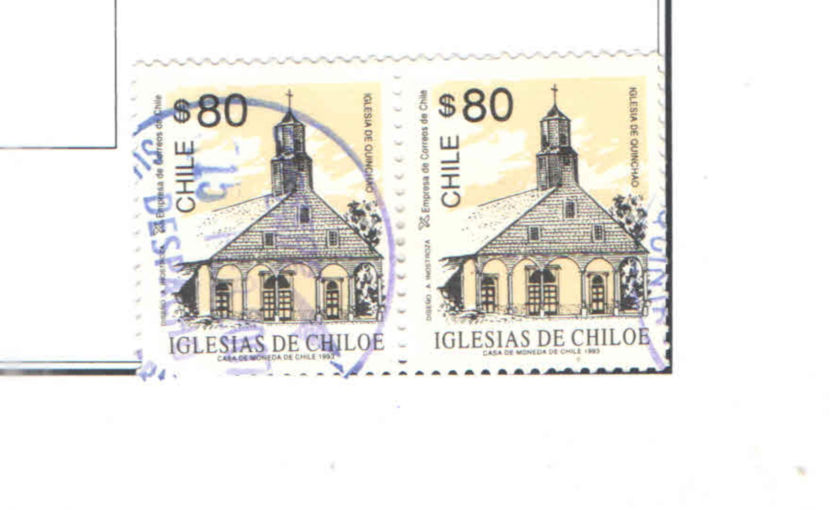 Chile PO 1993 Churches Scott.1058 Used See Scan On Scott.Page - Cile