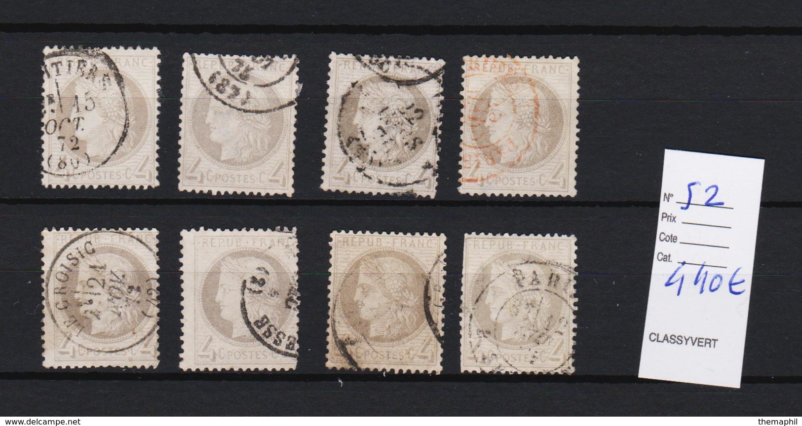 FRANCE N° 52 X 8 Ex.   T.b. D'aspect .    ( Pas D'aminci ) Cote 440 Euros - Collections (with Albums)