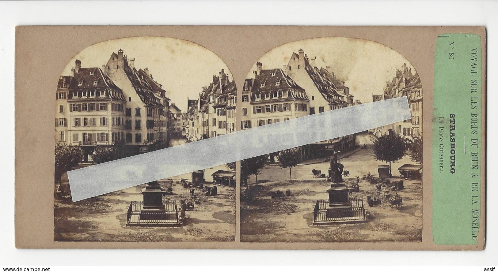 STRASBOURG VOYAGE SUR LES BORDS DU RHIN ET DE LA MOSELLE PHOTO STÉRÉO CIRCA 1860 FURNE ET TOURNIER /FREE SHIP. R - Stereoscopic