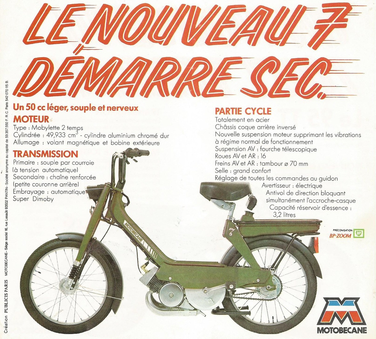 Cn  Doc :  Cycles  Motos  Le Nouveau Tout Terrain Le 95 Tt& 50 Leger  Motobecane  Bp Zoom - Motos