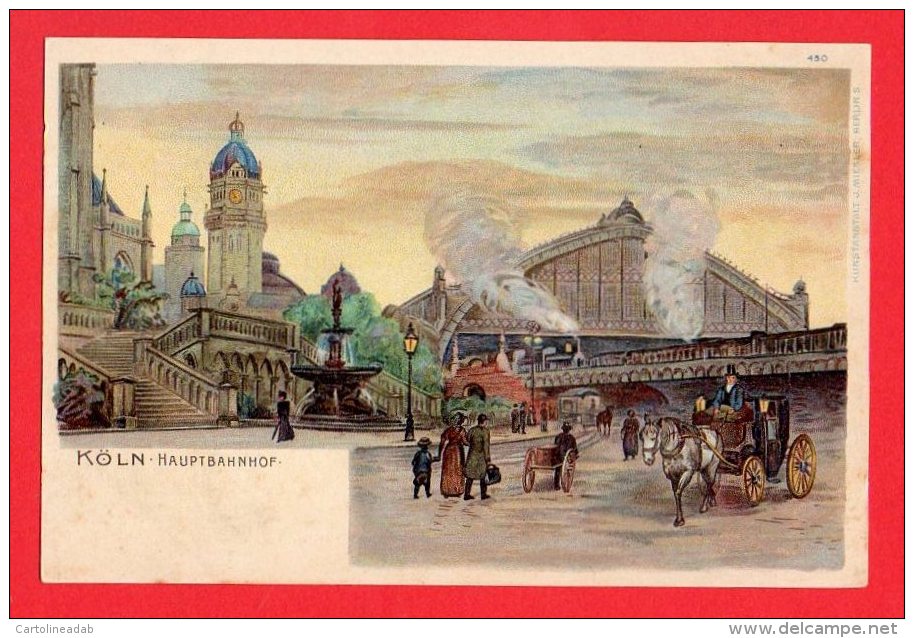 [DC11824] CPA - GERMANIA - COLONIA - KOLN - HAUPTBAHNHOF - ANIMATA - PERFETTA - Non Viaggiata - Old Postcard - Koeln