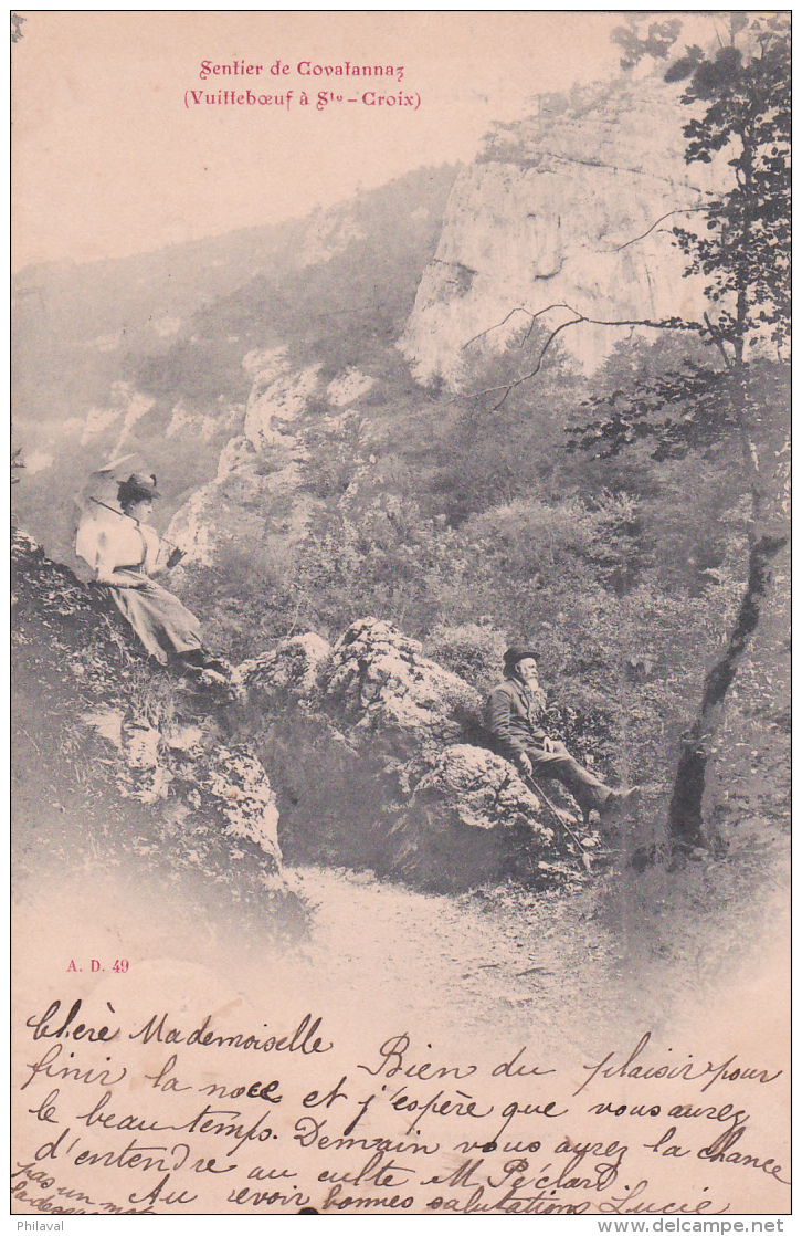 Sentier De Govatannaz ( Vuiteboeuf à Ste-Croix ) - 1899 - Carte Animée - Autres & Non Classés