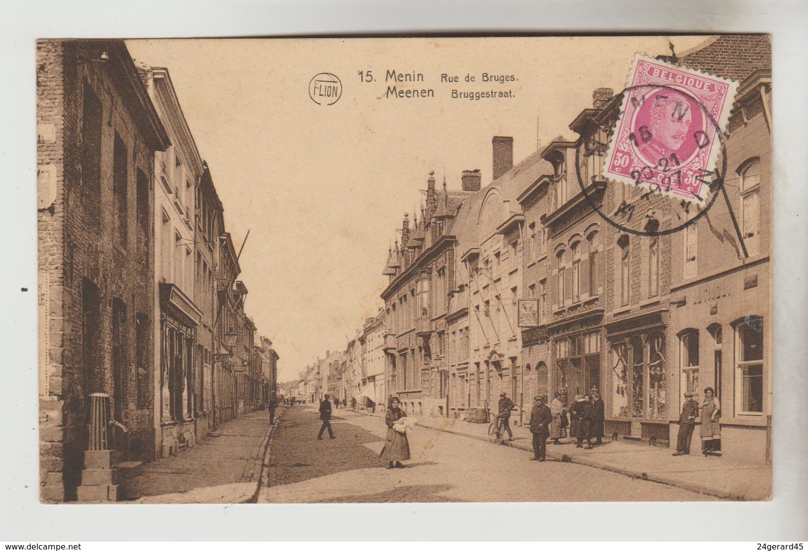 CPSM MENIN (Belgique-Flandre Occidentale) - Rue De Bruges - Menen