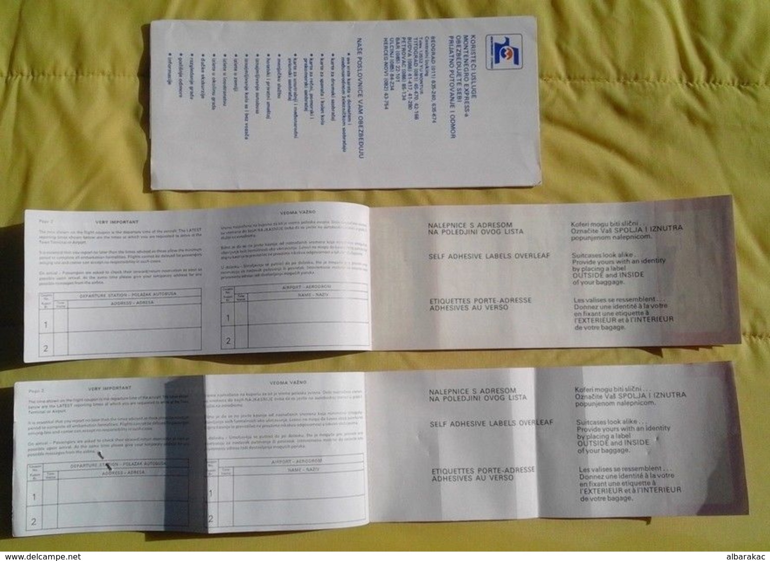 JAT AIR LINES YUGOSLAVIA Ticket BEOGRAD - PRAGUE 1983 + Ticket Folder - Europa
