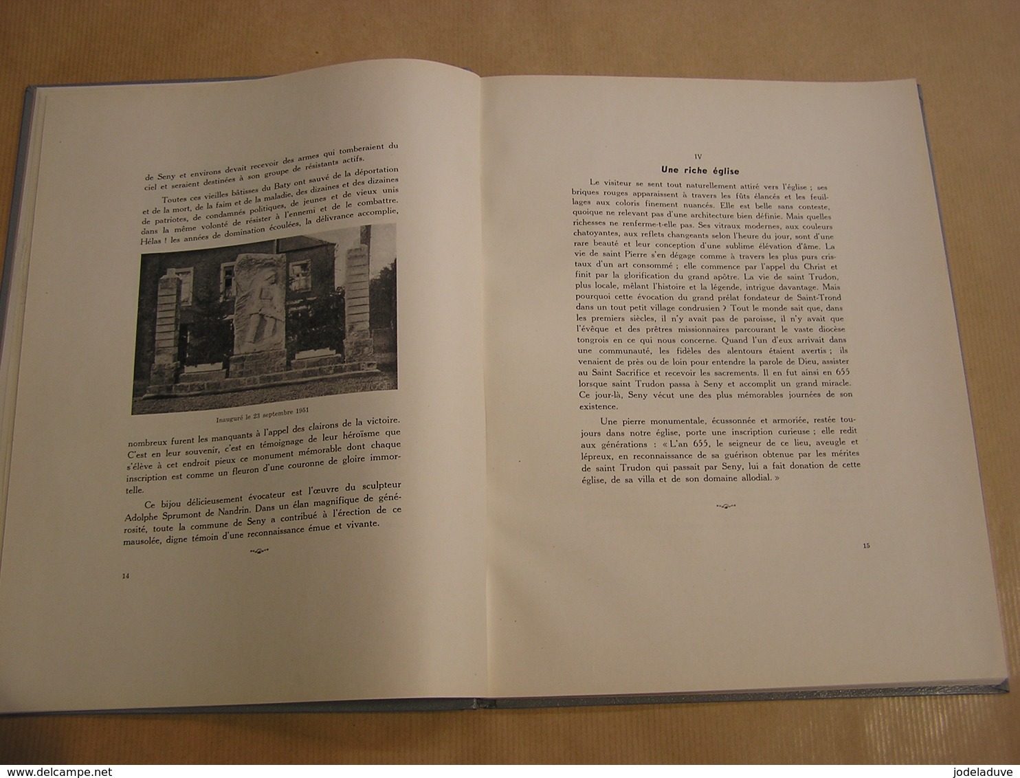 SENY Le Village son Economie ses Manifestations 1955 Régionalisme Province Liège Warzée Château Paroisse Monument Eglise