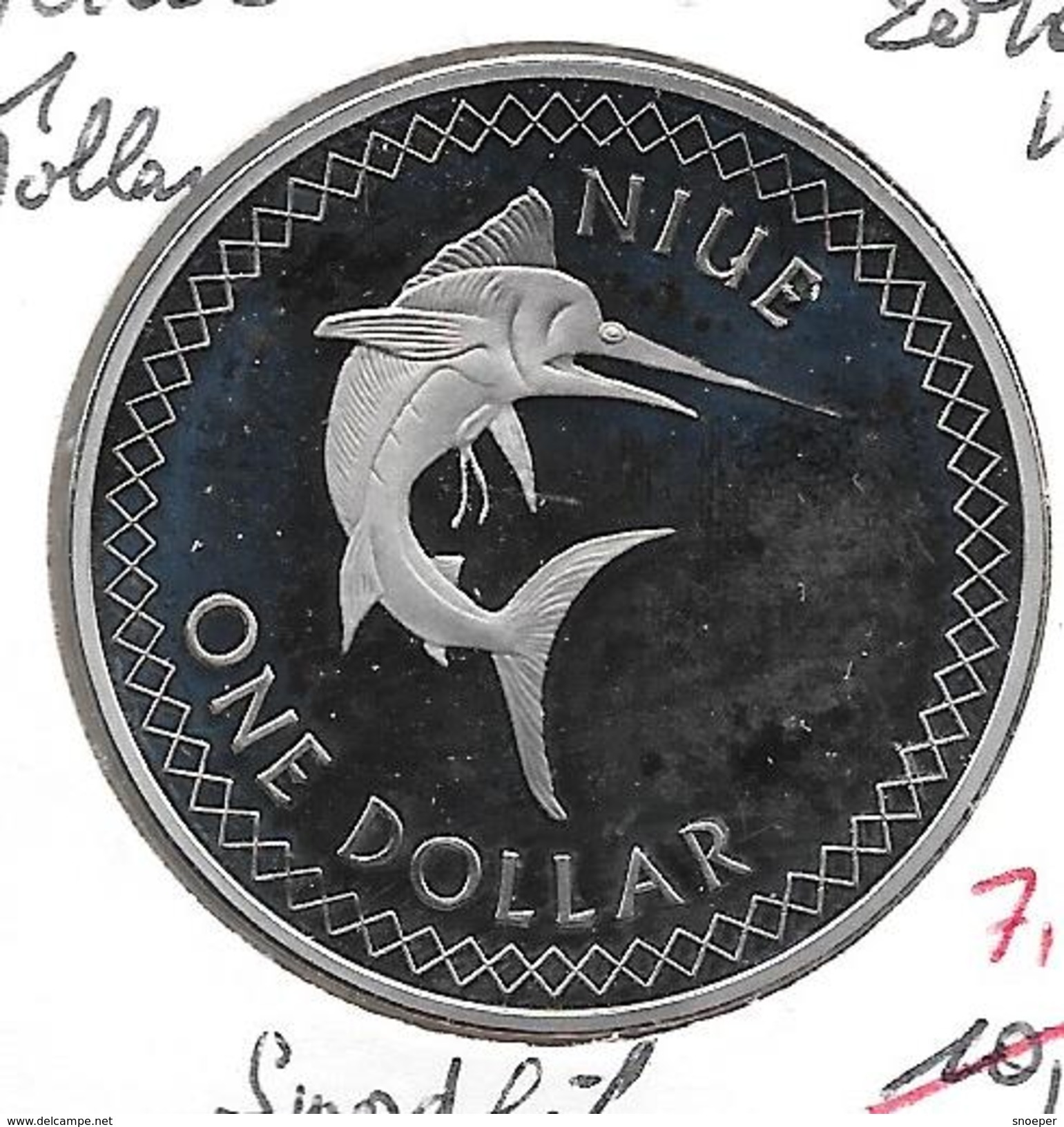 *Niue 1 Dollar 2010  Km ?? SWORDFISCH 38 MM Proof - Niue