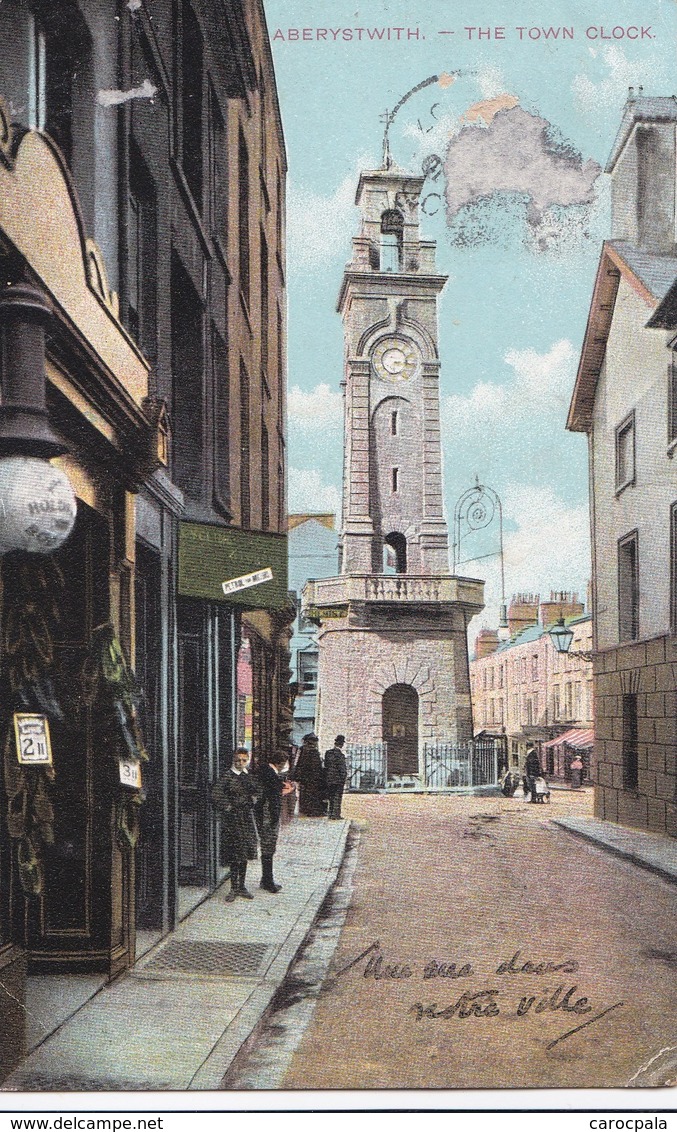 Carte 1907 ABERYSTWITH / THE TOWN CLOCK - Autres & Non Classés