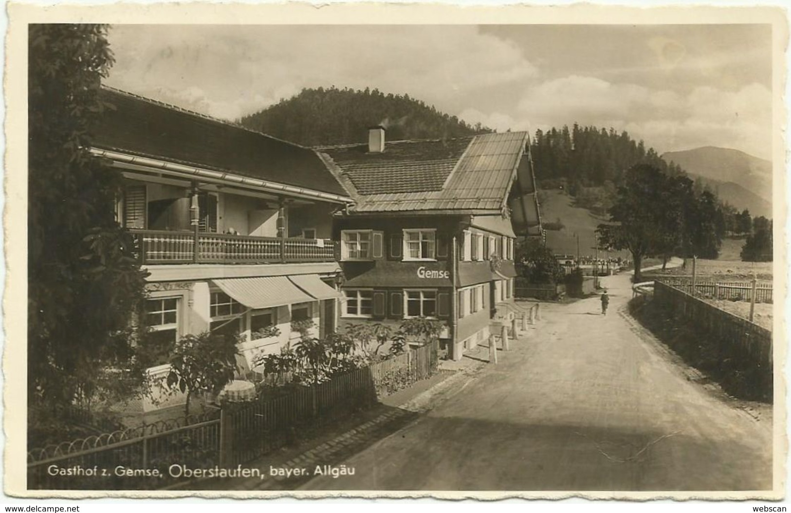 AK Oberstaufen Allgäu Gasthof Pension Zur Gemse Bütten 1935 #11 - Oberstaufen