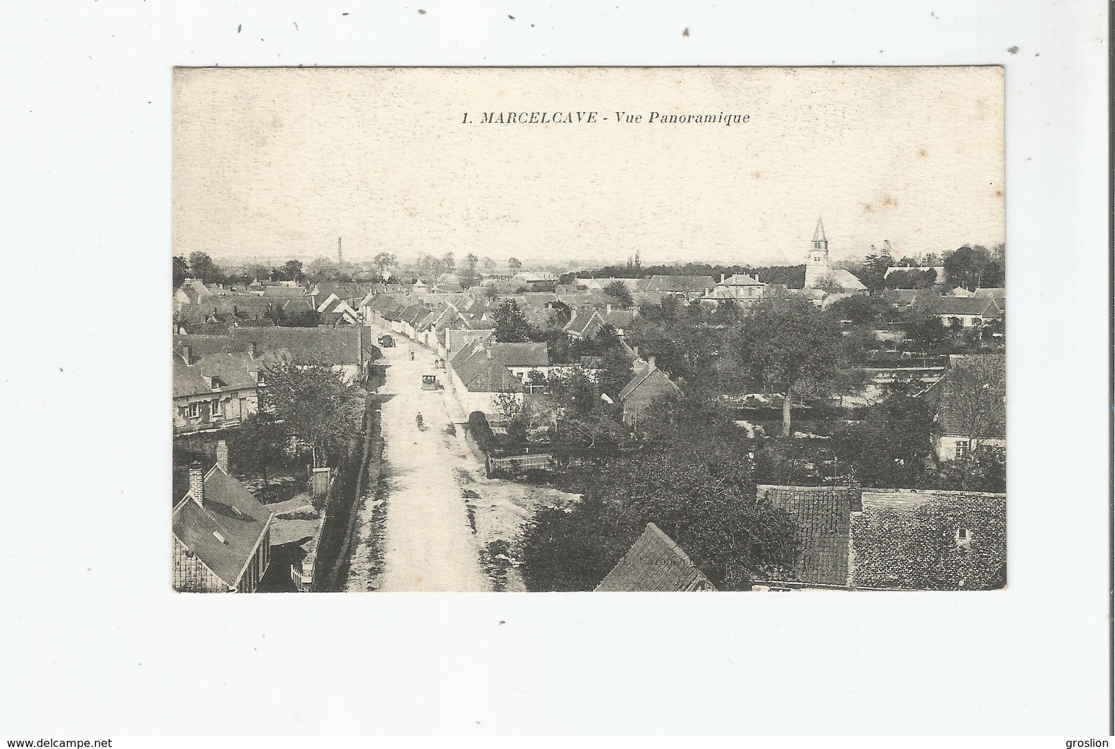 MARCELCAVE (SOMME)  1 VUE PANORAMIQUE AVEC EGLISE 1916 - Autres & Non Classés