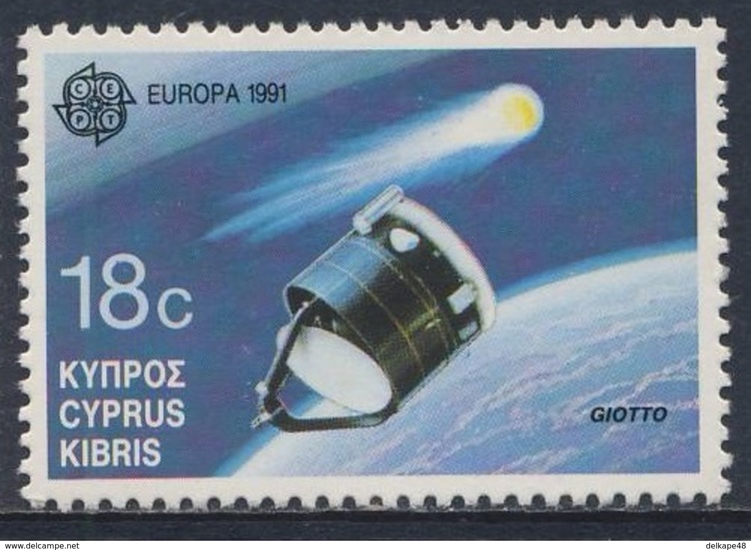 Cyprus Chypre Zypern 1991 Mi 772 YT 771 ** "Giotto", Halley's Comet / Raumsonde „Giotto“, Halleyscher Komet - Europe