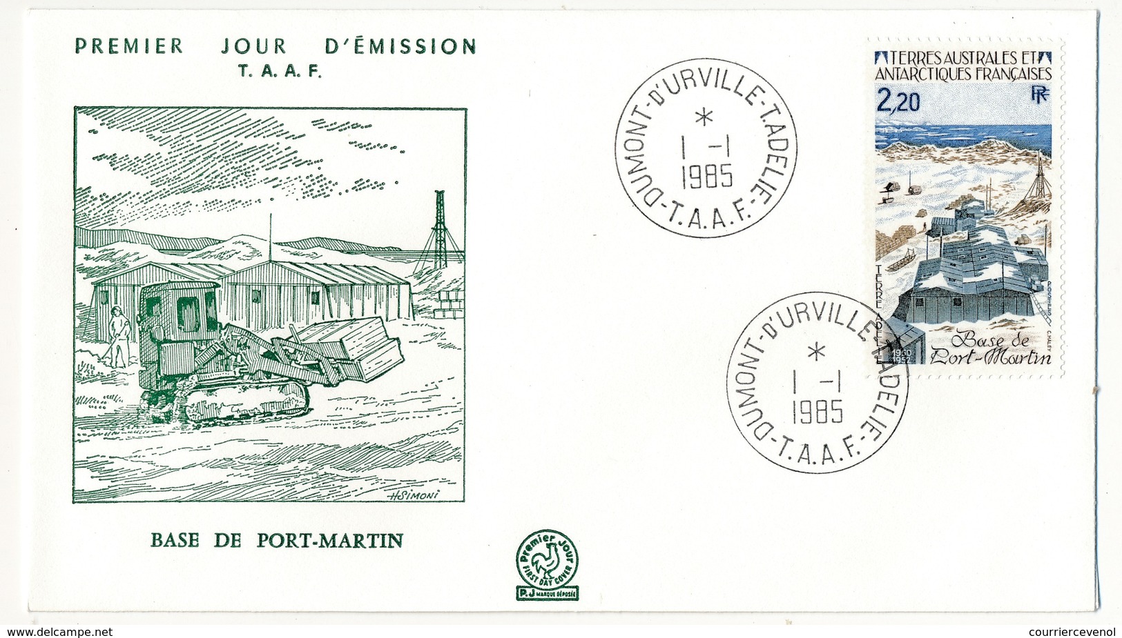 TAAF - Enveloppe FDC - 2,20 Base De Fort Martin -  Dumont D'Urville T. Adélie - 1- 1-1985 - FDC