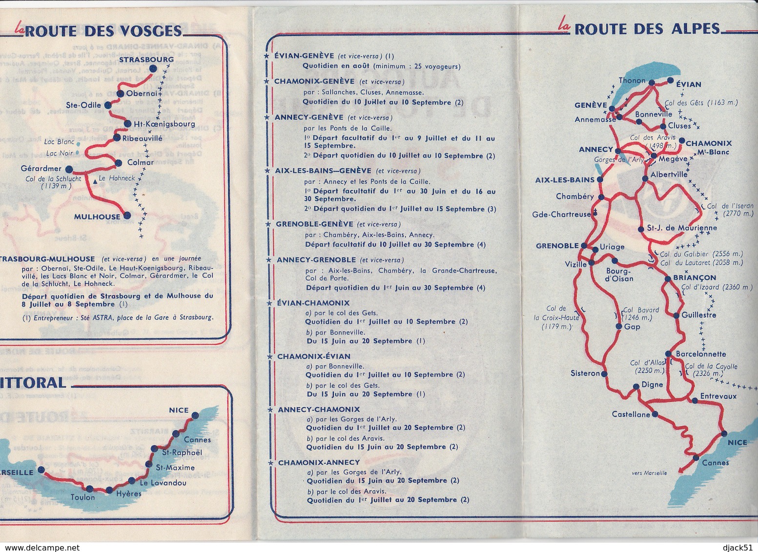 AUTOCARS DE TOURISME De La SNCF / Dépliant 1947 - Tourism Brochures