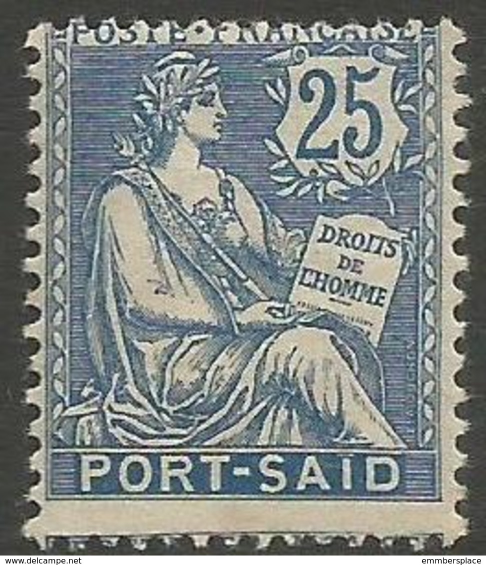 Port Said - 1902 Mouchon 25c MH *   Mi 26  Sc 26 - Unused Stamps