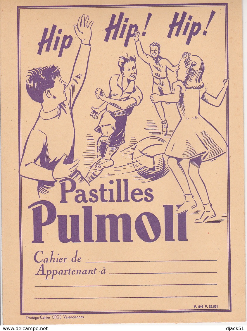 ANCIEN PROTEGE CAHIER / Pastilles PULMOLL (bleu) / Enfants Jouant Aux Football - Book Covers