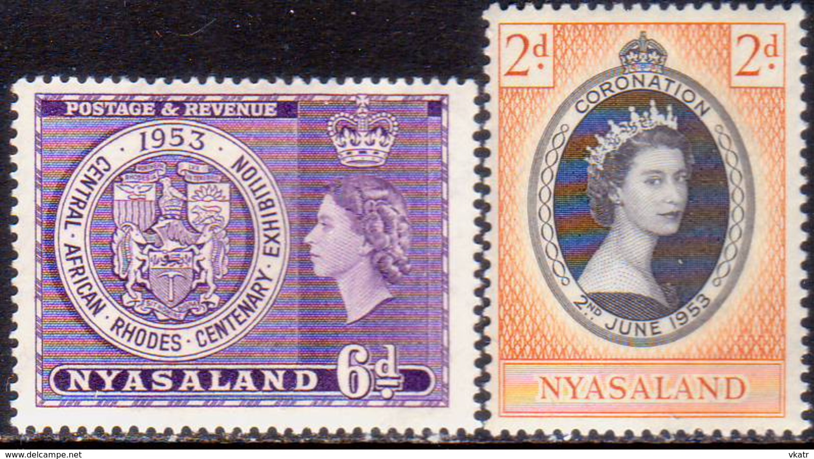 NYASALAND PROTECTORATE 1953 SG #171,172 Two Issues MNH Rhodes Centenary Exhibition, Coronation - Nyasaland (1907-1953)