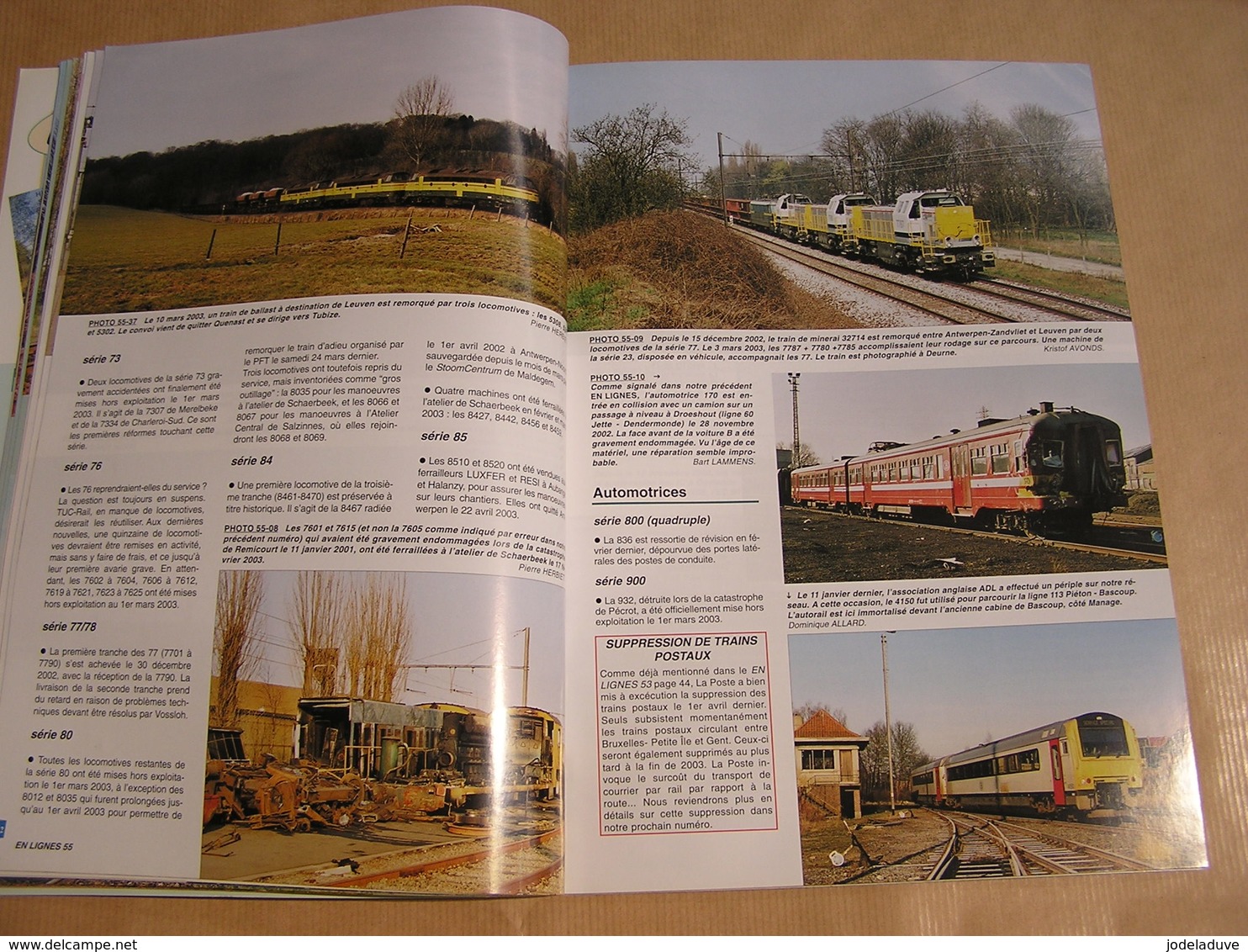 EN LIGNES Revue Ferroviaire N° 55 SNCB NMBS Chemins Fer Train Livrée Verte Diesel Série 62 Voie Etroite Viaduc Moresnet