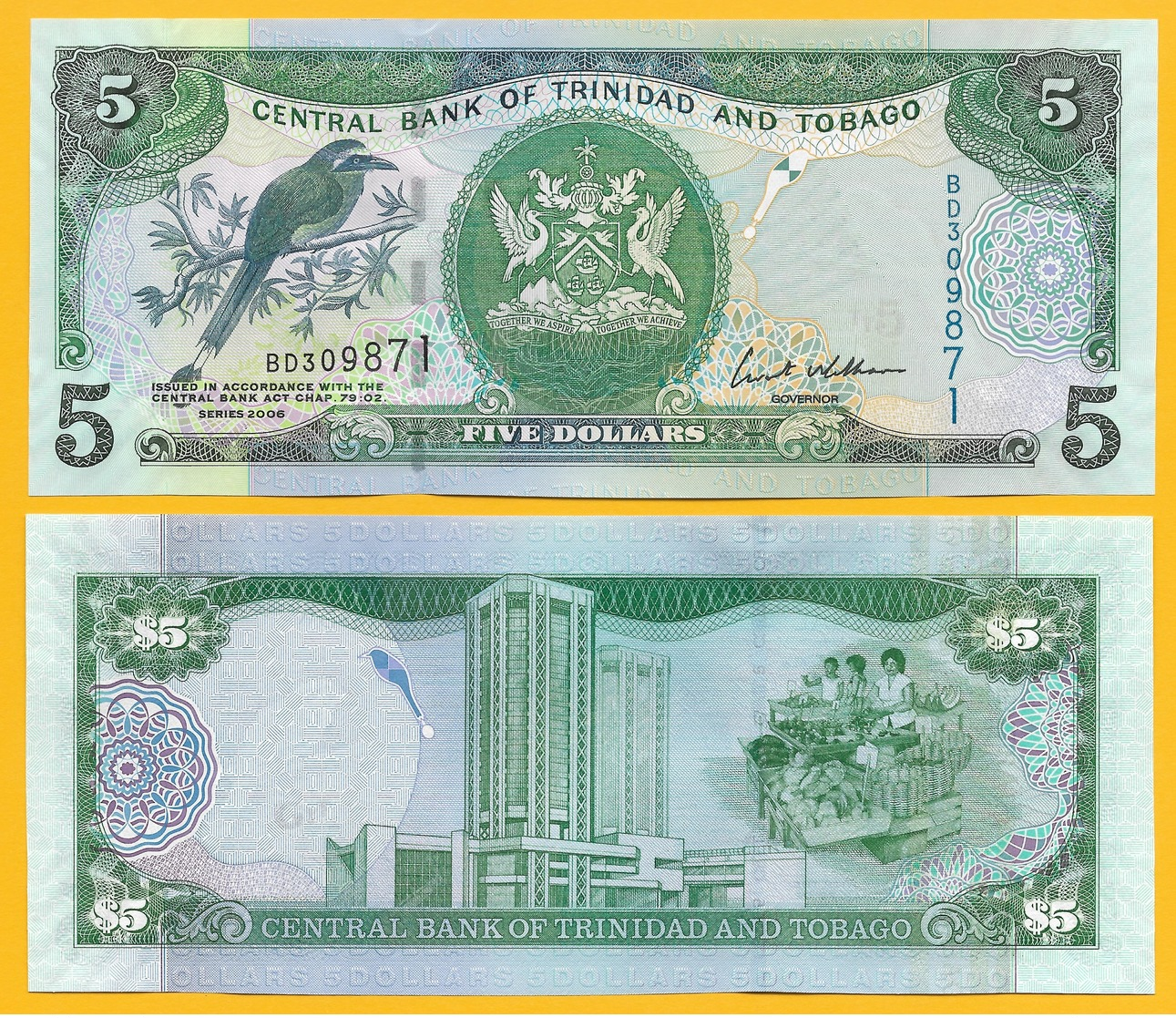 Trinidad & Tobago 5 Dollars P-47 2006 UNC - Trinidad & Tobago