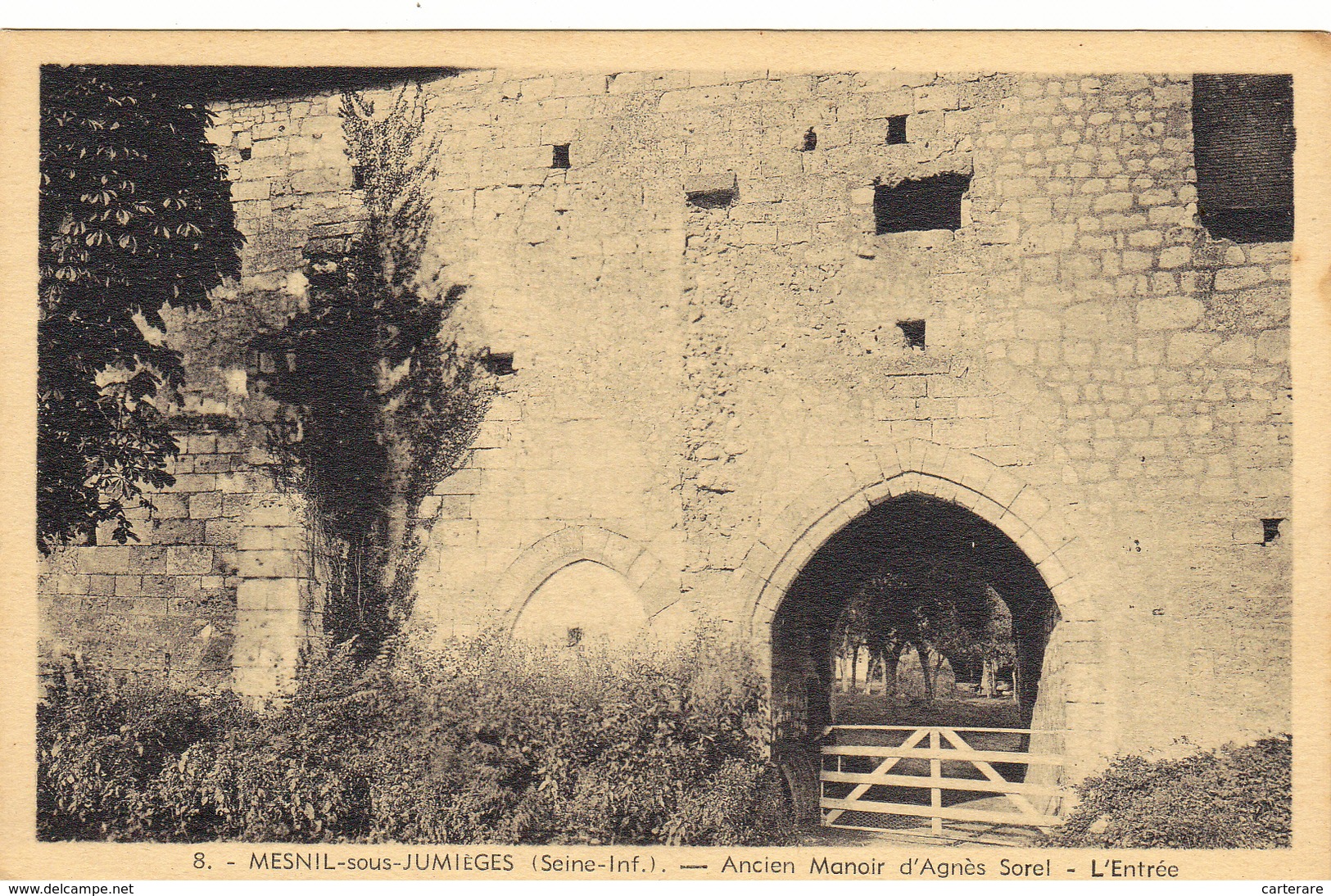 Carte Postale Ancienne,Seine Maritime,MESNIL SOUS JUMIEGES,ancien Manoir D'Agnès Sorel,vieilles Pierres,rare - Autres & Non Classés